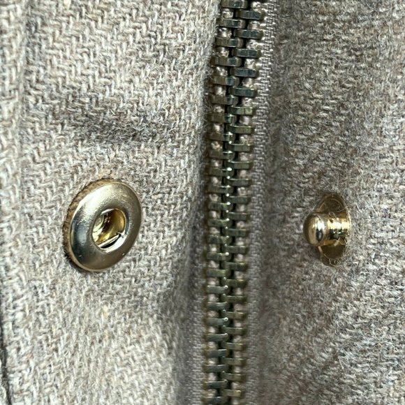 MNG Suit Jacket Coat Women's XS Removable Hood Wool Blend Brown Zipper S… - Picture 6 of 8